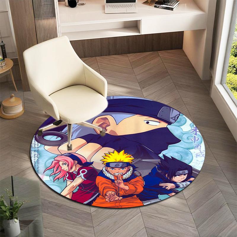 Famous cartoon NARUTO protagonist Uzumaki Naruto round carpet soft home decoration anti-slip door mat outdoor picnic mat carpet M4