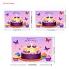 2D Happy Birthday Themed Backdrop, Cake, Cupcakes and Butterflies for Sweet Birthday Celebrations