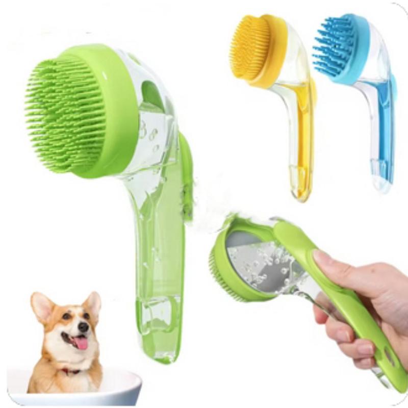 Pet Cat Bath Brush Pet Long Handled Bath Massage Brush For Grooming And Cleaning Fur And Hair