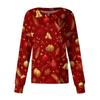 Women's Casual Long-sleeved Single-breasted Christmas Printed Protective Clothing Cardigan Top