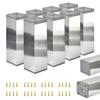 8 X Basic Furniture Legs | Cross-section 40x40 Mm | H - 120 Mm | Color: Electropolished + Screws Included