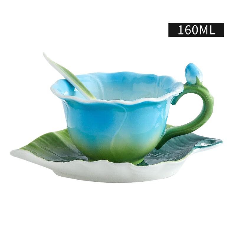 

Shangqi Enamel Rose Ceramic Coffee Cup with Saucer