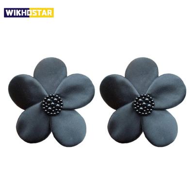 2PCS Satin Fabric Flower Appliques Handmade Dress Decoration Clothing Patches Five-petaled Flowers 3D Clothing Applique