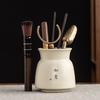 Ru kiln tea ceremony six gentlemen black sandalwood solid wood tea clip teaspoon tea needle brush tea set accessories complete set of