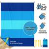 Oversized Beach Blanket Sand Free Water Resistant Ripstop Polyester Picnic Mat with 4 Stakes for 2-8 Adults Large Outdoor Rug