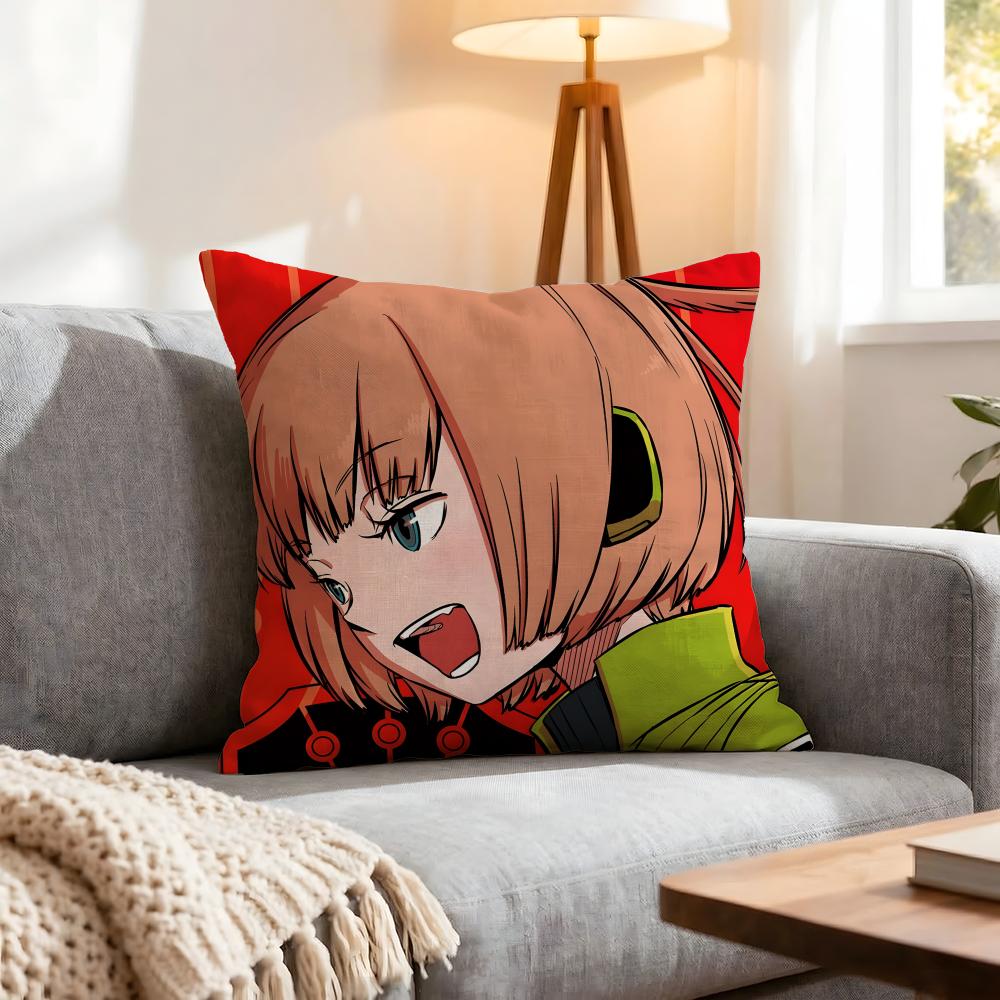 Anime World Trigger Cushion Cover 1Pcs Decorative Covers Soft Cushion Case For Sofa Couch Decor 40X40 45X45 Pillowcases