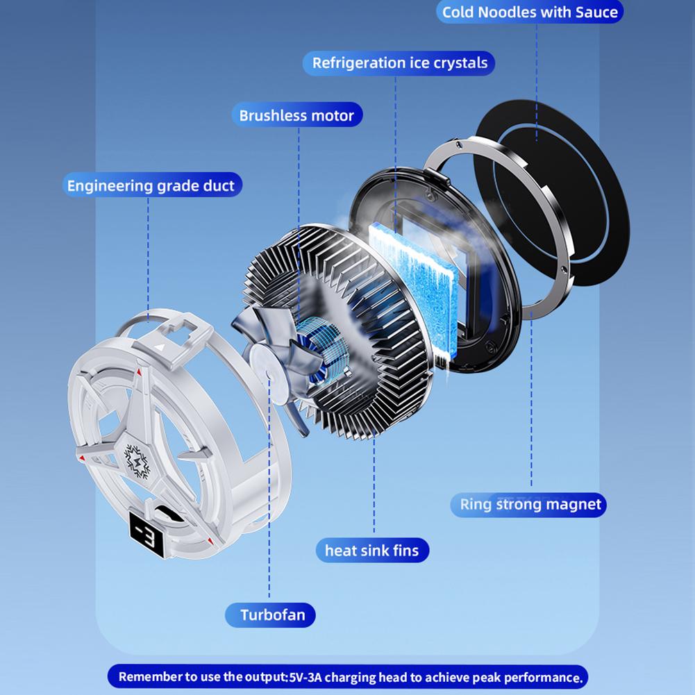 TL07 Magnetic Back-clip Phone Cooler 3 Speeds Semiconductor Cooling Fan Mobile Phone Heatsink 3 Speed Radiator for iPhone
