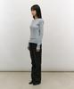 LOW TIDE Back Slit Long Sleeve T-Shirt [Sky Blue]