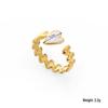 European Ethnic Colorful Stone Open Stainless Steel Drip Oil Turquoise Adjustable Ring