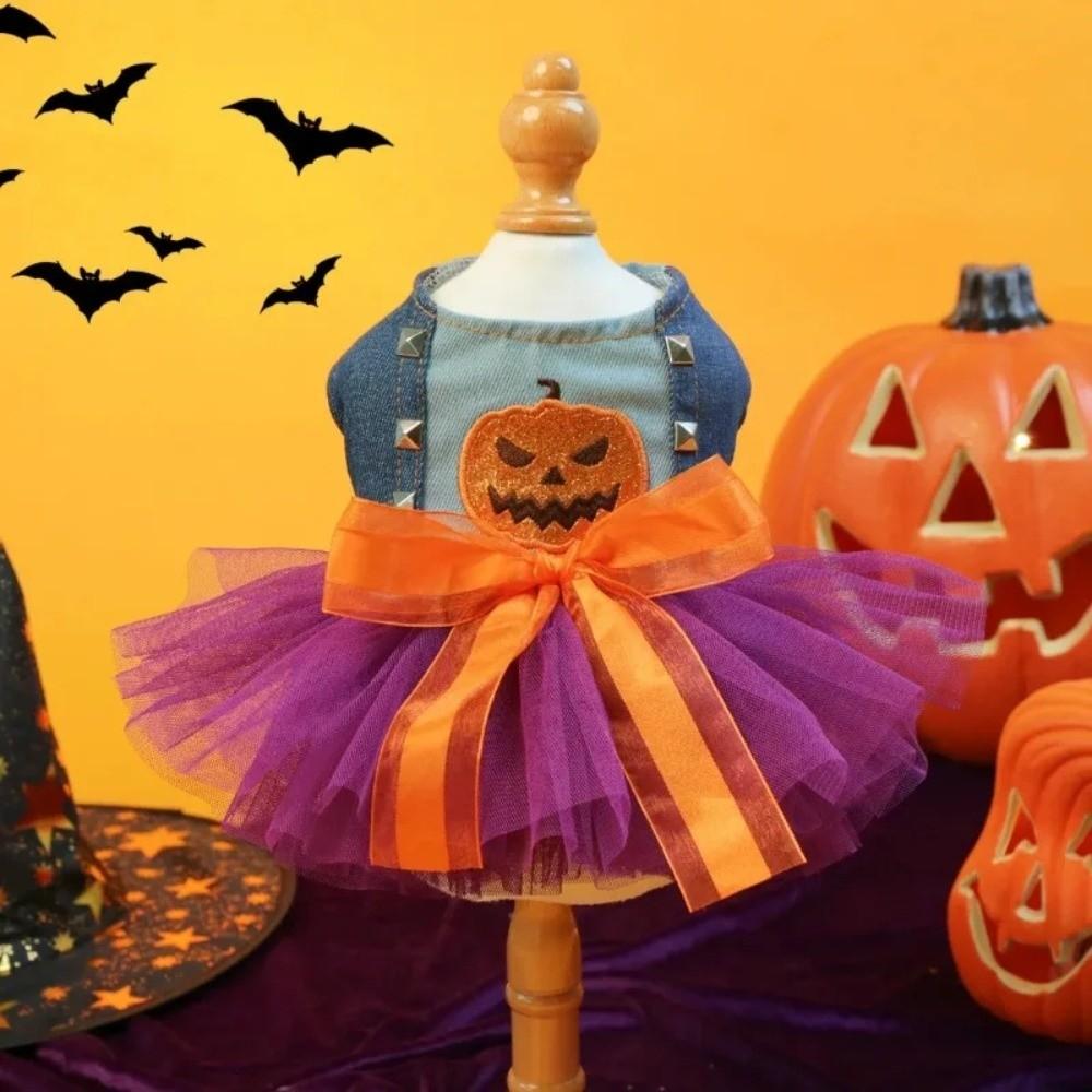Pumpkin Dog Lace Skirt Soft Small Dog Outfits Pet Supplies Funny Pet Apparel  Pet Show