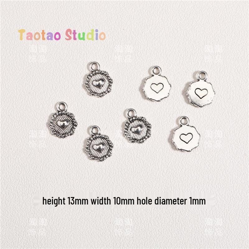 Love Heart Pendant Charm Alloy Jewelry for DIY Bracelets & Necklaces