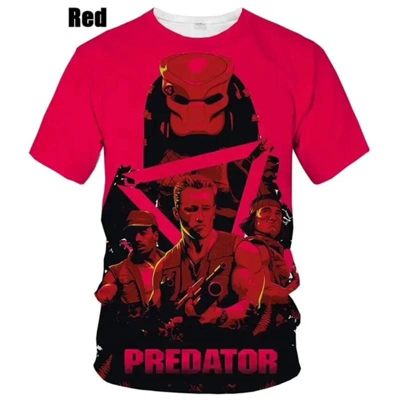 Predator 3d Graphic T-shirt Men's Summer Horror Movie Cool Print T Shirt Fashion Casual Neutral Alien Short Sleeved Harajuku Top