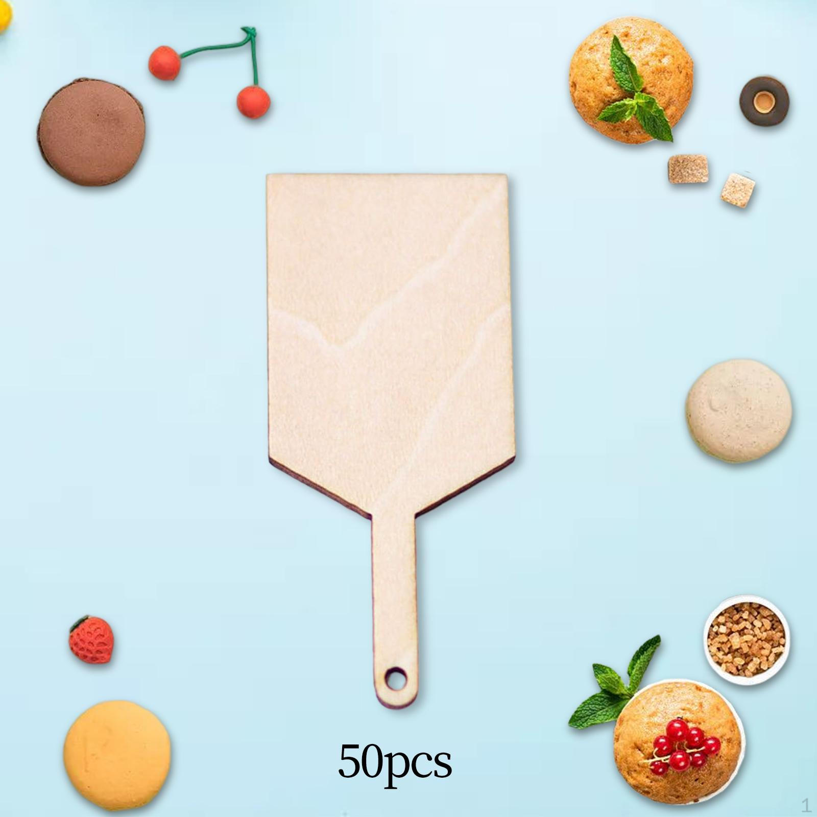 50 шт. Неокрашенная деревянная лопатка для поделок, разделочная доска, DIY, домашний декор с ручкой, мини-декор Type B