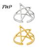 Hollow Star Shape Finger Ring Thumb Adjustable Opening Design Titanium Steel Band Versatile Jewelry Gift