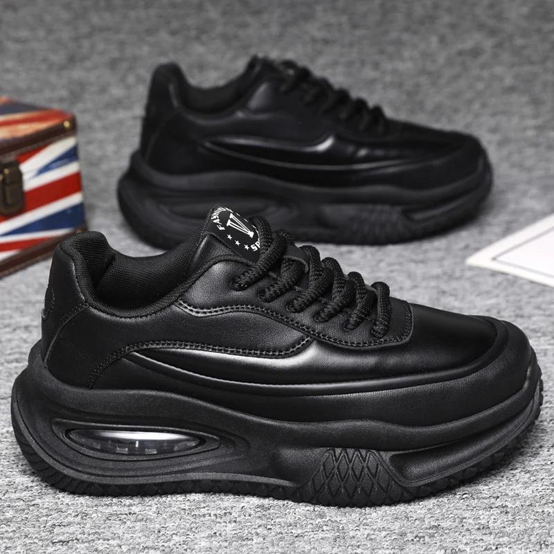 Fashion Chunky Sneaker Plus Size 45 46 47 48 Men Designer Sport Shoes Fashion Casual Leather Fabric Height Increased Flat Platform Shoes