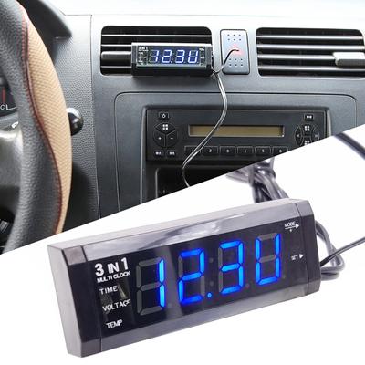 Autohodiny DC 12V Multifunkční 3 v 1 Digitální Elektrický Měřič Panel Voltmeteru pro Auto