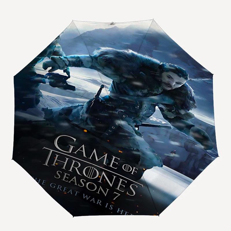 

1pc Game of Thrones Season 7 Automatic Folding Umbrella - Compact 8-Rib Design, Durable Plastic & Iron1107L