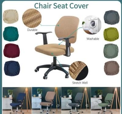 Office Chair Slipcover For Kitchen Dinning Banquet Dustproof Garterized Stretchable Seat Cover MH