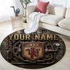 Custom Name,Manchester United FC pattern round rug,Carpet Rug for Living Room Bedroom Playroom ,Non-slip Floor Mat,Holiday Gifts and Birthday Gifts.