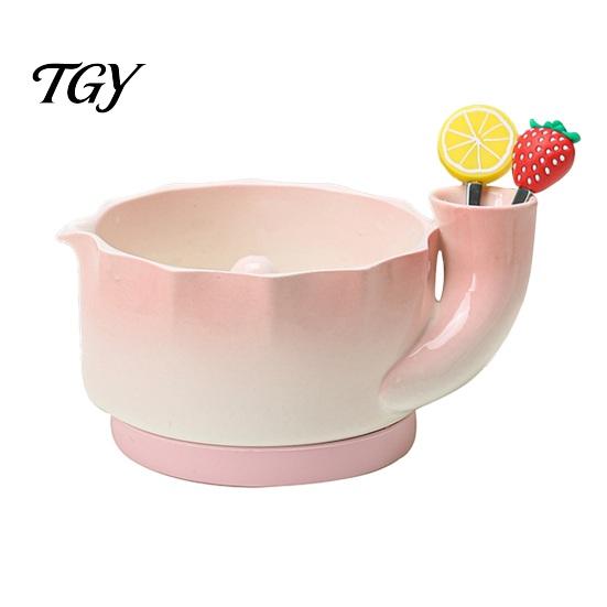 Delicate Fruit Cleaning Bowl Ceramic Berry Washing with Drainage Holes, Handmade Multifunctional Drain Basket Vegetable Draining Basket, Colander for