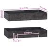 Wall Mounted Wash Basin Black 38 X 24 X 6.5 Cm Marble