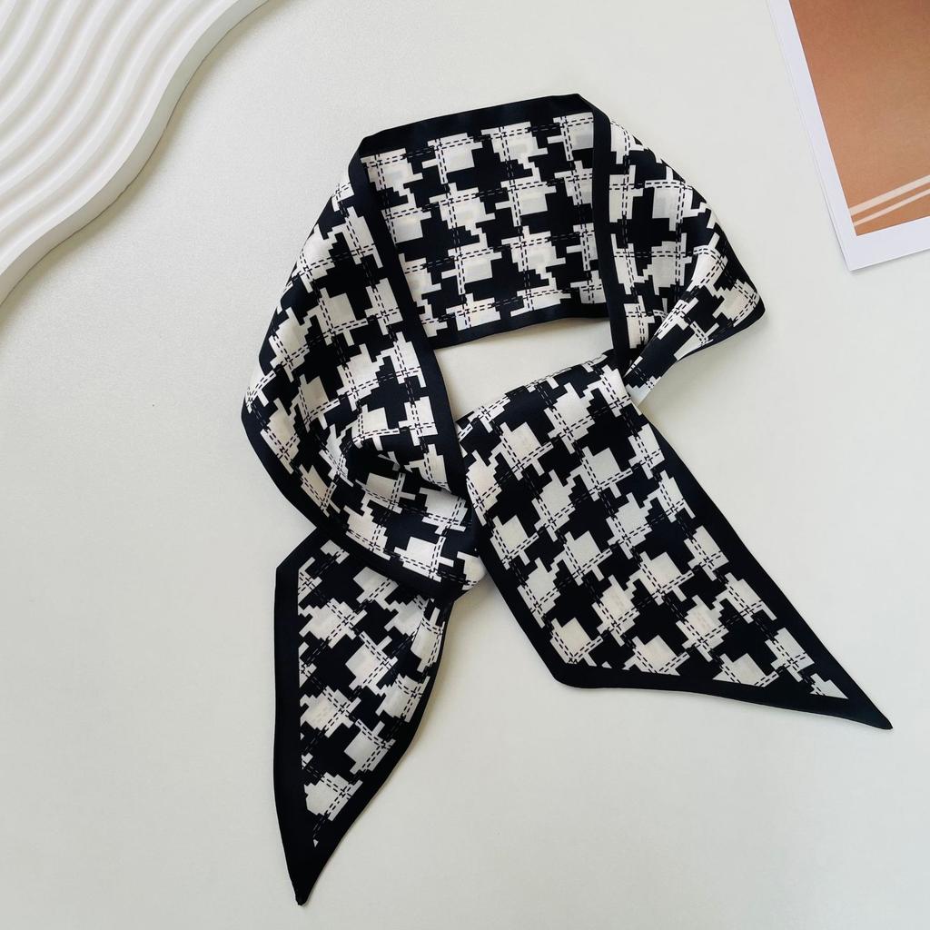 Women Scarf lady Wraps Elegant Floral Dot Spring silk scarves square Head Neck Hair Tie Band Neckerchief skinny