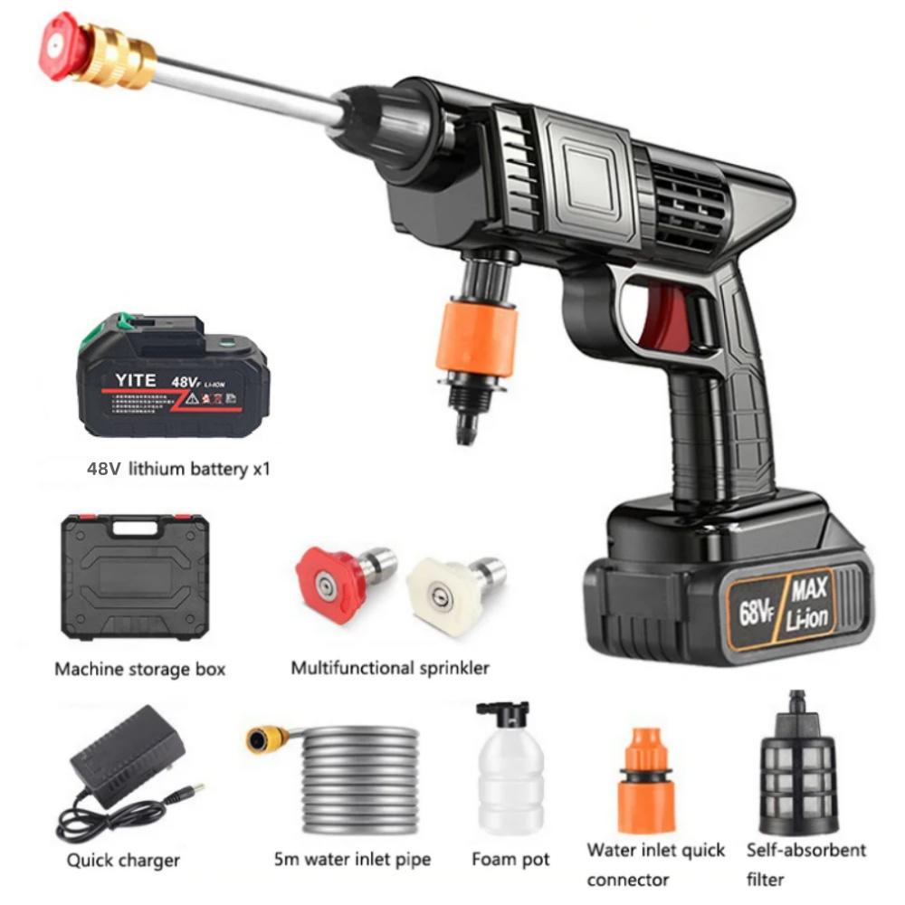 

Беспроводная машина для мойки автомобилей высокого давления с литиевой батареей, перезаряжаемая электрическая мойка для автомобилей, портативный набор для мойки с водяным пистолетом