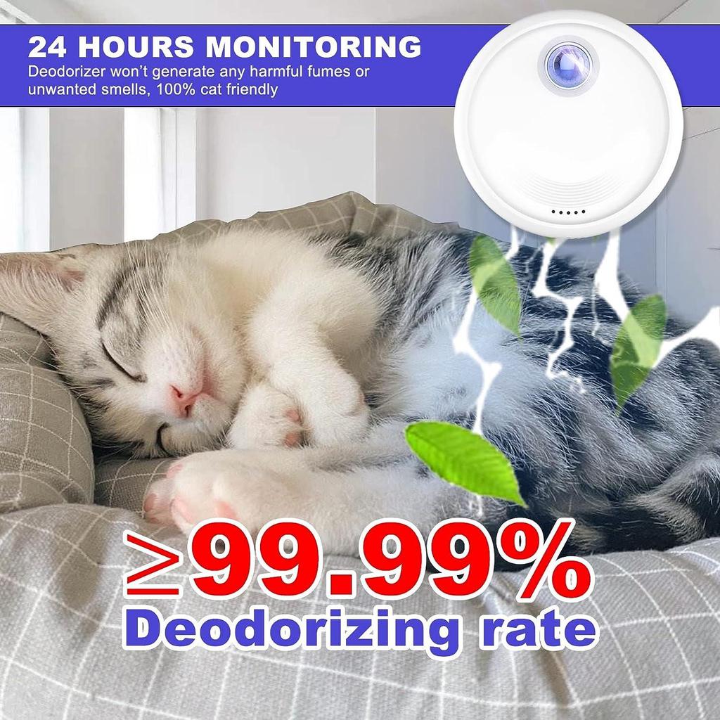 Smart Pet Cat Geruchsreiniger für Katzentoiletten, Geruchsentfernung, Deodorant, automatischer Luftreiniger für Haustiertoiletten, Deodorant-Reinigungswerkzeug für Hunde- und Katzenstreu