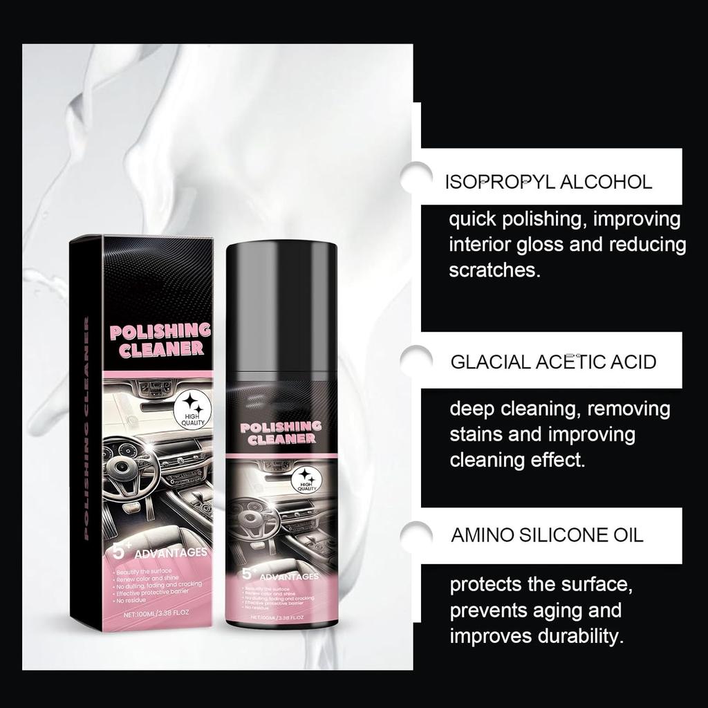 2025 New Polishing Cleaner Car Interior - Restore to Factory Like Condition Interior Detailer - 100ml Polishing Cleaner for Car Interior