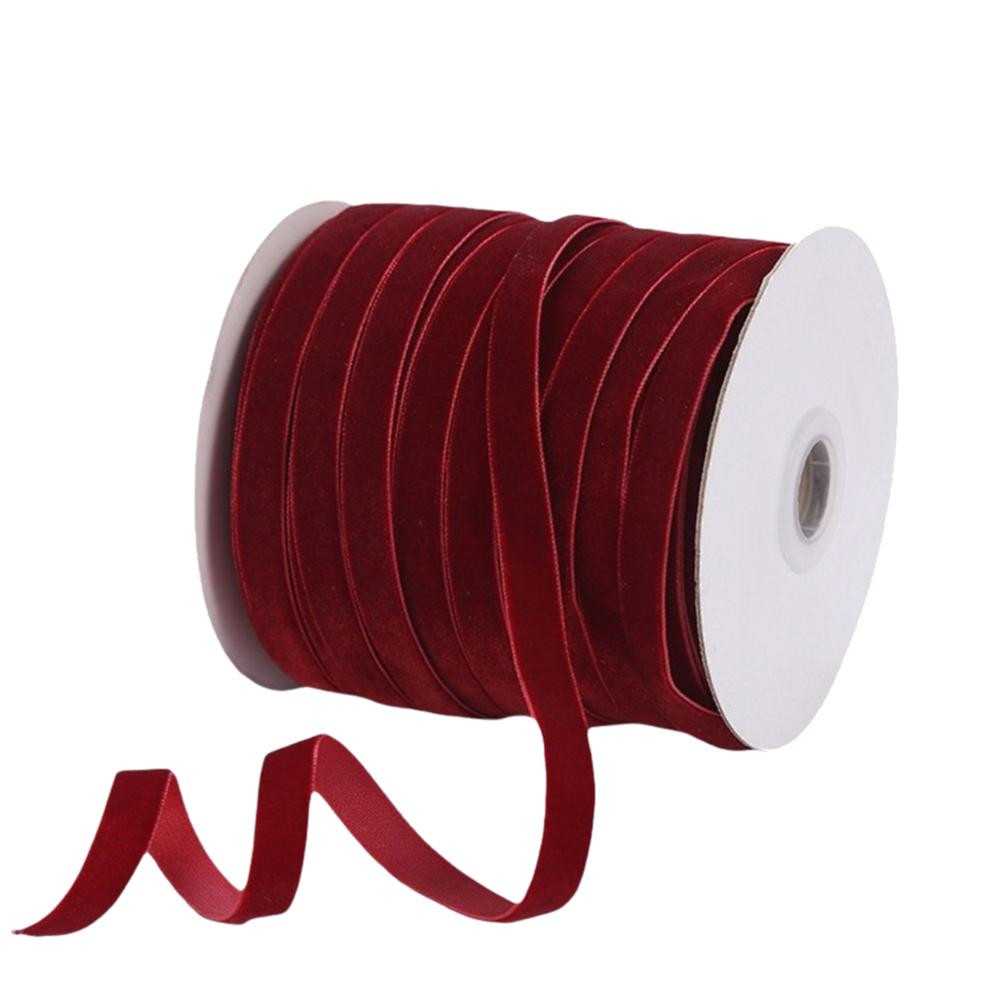 1-5PCS 50 Yards Velvet Ribbon Single Face Ribbons Vintage Velvet Ribbon Velvet Christmas Ribbon for Gift Bow Making