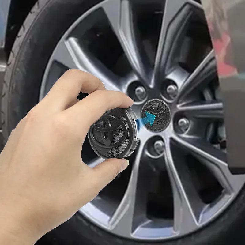 4Pcs 56mm 57mm 60mm 62mm Car Wheel Center Hub Cap Stickers Accessory For Toyota Rav4 Yaris Avensis Corolla Camry crown Rim Cover