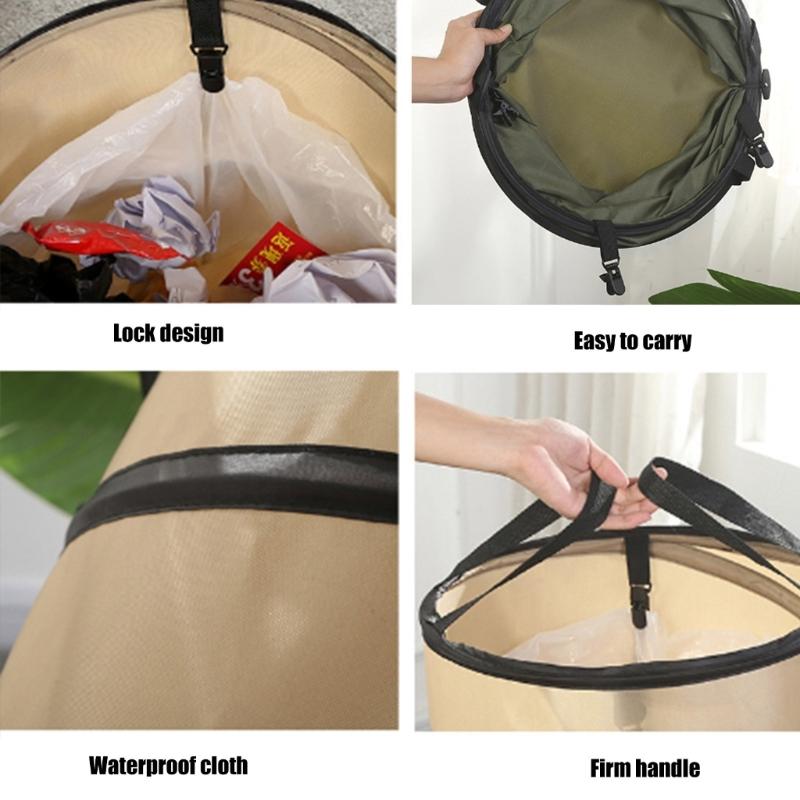 Folding Camping Trash Can Garden Garbage Bag Reusable Yard Waste Bag Portable Garbage Bin Container Enduring