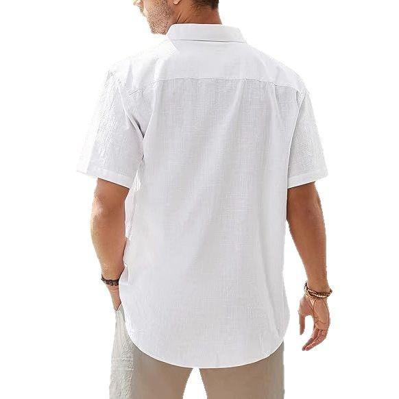 Men's Short Sleeve Linen Shirt - Retro Casual Summer Style