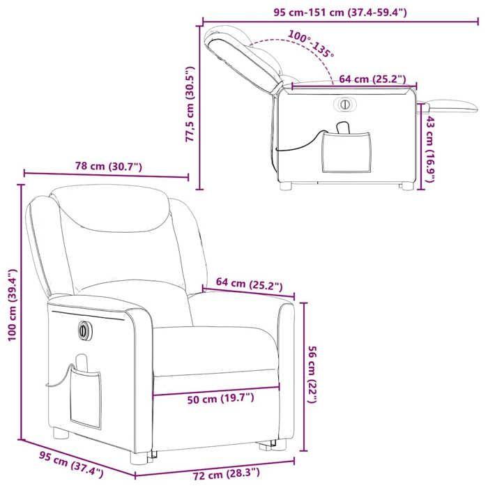 VidaXL Electric Massage Recliner Light Grey Fabric 3303224