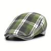 Berretti a quadretti traspiranti leggeri a contrasto, Cappelli piatti unisex retrò vintage, Copricapi casual britannici