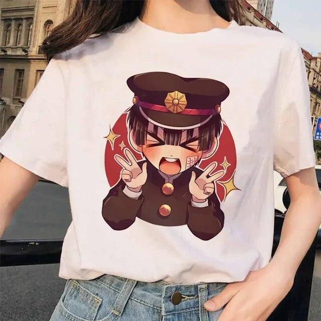 Toilet-Bound Hanako-kun Print T-Shirts Damen Harajuku Ullzang Mode T-Shirt 90er Grafik Lustiges Unisex T-Shirt Sommer Top Tee FeUnisex