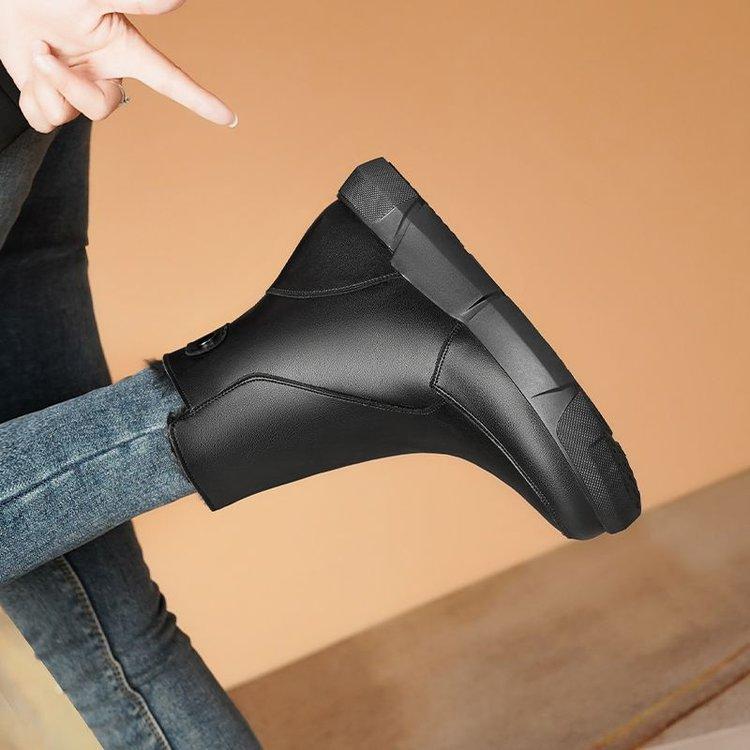 Flat-bottomed Snow Boots Women's New Winter Velvet Thickened Short Boots Fur Integrated Non-slip Cotton Shoes