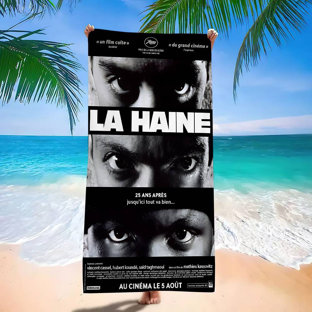 

La Haine 1995 Movies Bath Towel Microfiber Soft Water Absorbing Breathable For Girl Kids Decorative Cartoon Beach Towel W30*H60(CM)