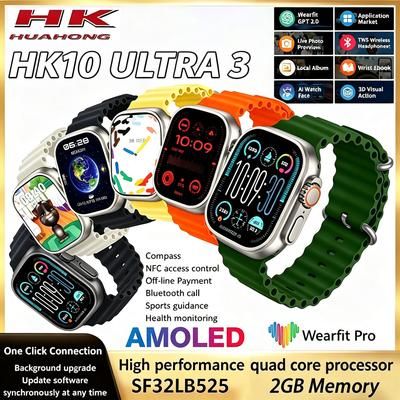Ceas Inteligent HK10 Ultra 3 AMOLED Watch Ultra2 ChatGPT NFC Smartwatch pentru Bărbați Ai Ceas Față Busolă Impermeabilitate