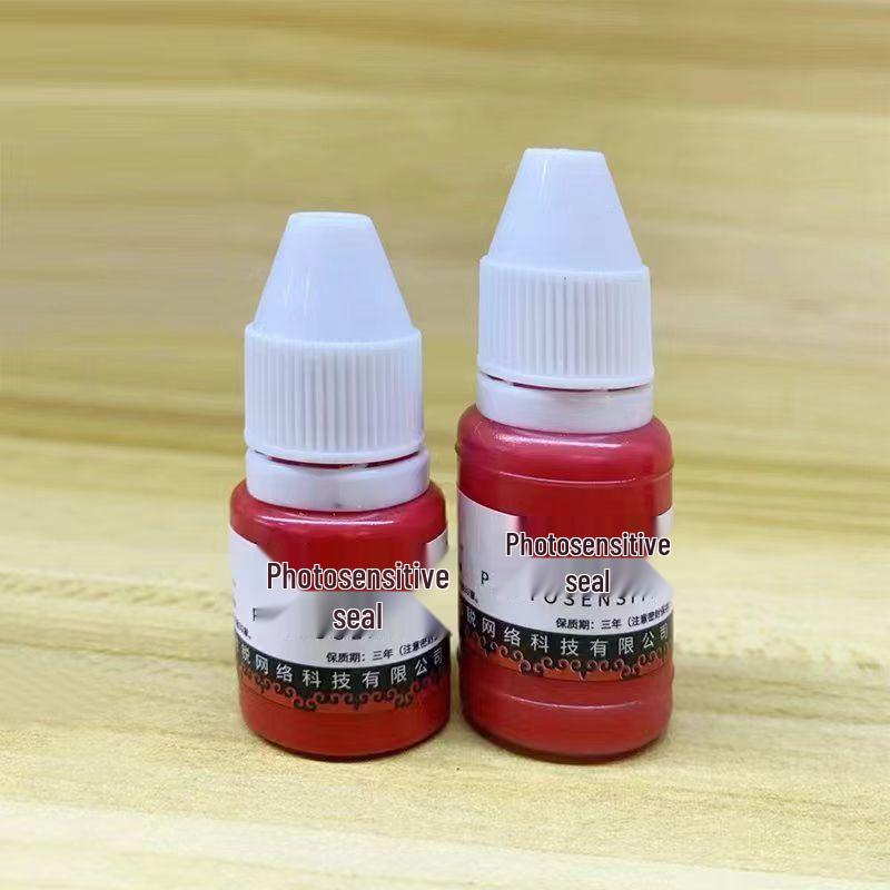 Yinde Hao Light-Sensitive Ink Pad: 10ml Color Ink, 5ml Red Stamp, Free Small Stick Gift