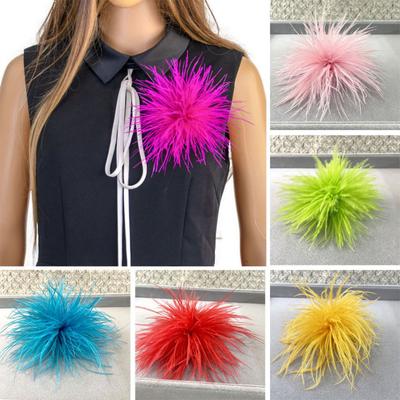 Unisex Brosche Faux Straußenfeder Weiche Anti-rutsch Leichte Kleidungsstück Hut Tasche Dekoration Hochzeit Party Prom Kleidung Pin