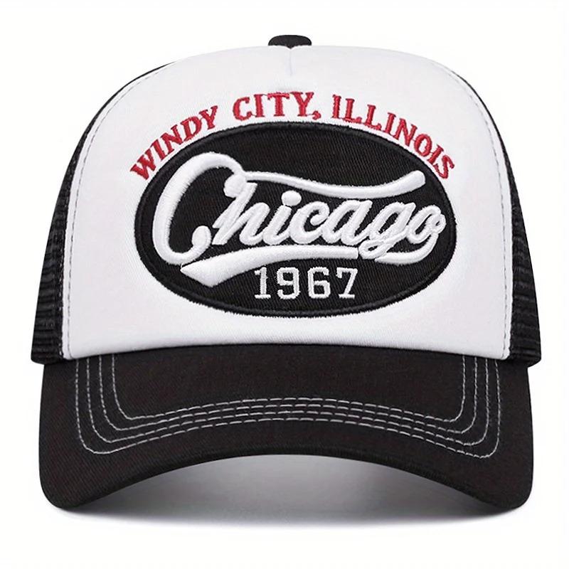 1967 Letter Embroidered Baseball Cap Breathable Mesh Truck Driver Cap