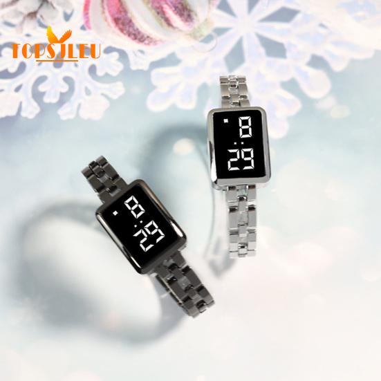 Damski zegarek LED o wyjątkowym kunszcie: Kwadratowa tarcza, cyfrowy wyświetlacz, obsługa dotykowa, precyzyjny czas – stylowy dodatek do biżuterii