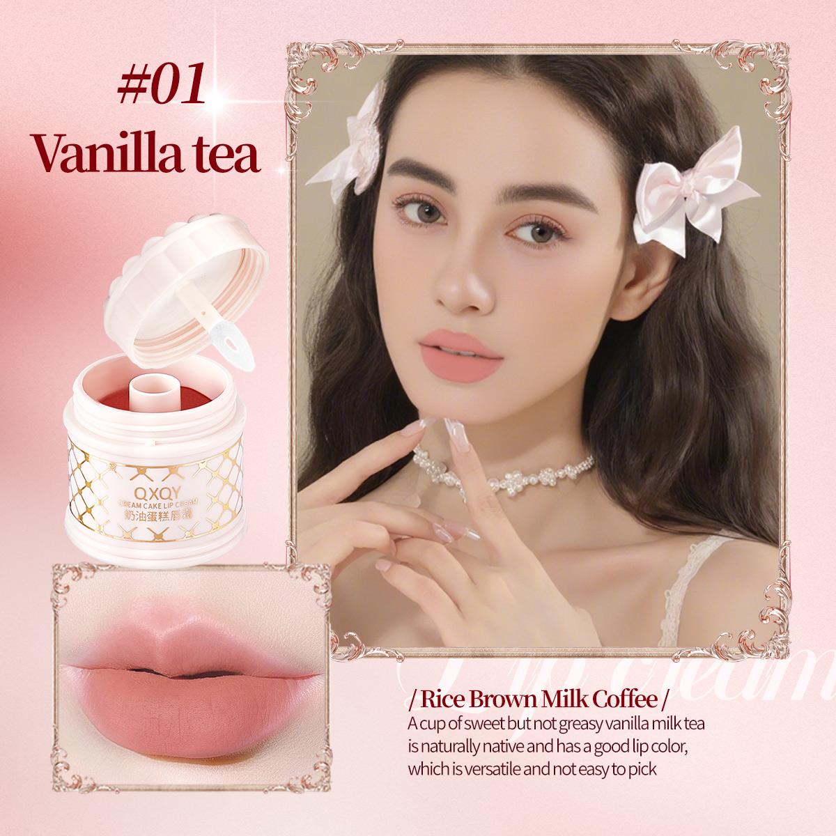

QXQY Creamy Cake Lip Cream Velvet Matte Easy To Apply Makeup Holding Color Lipstick For Beginner