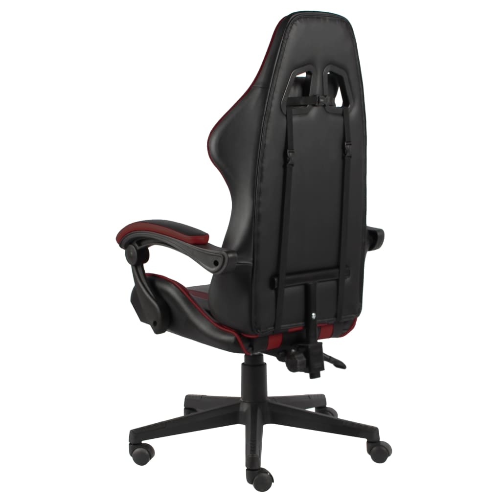 Gaming Chair in Black and Burgundy Artificial Leather