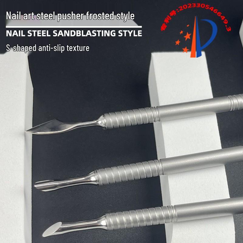 Stainless Steel Pre-Cuticle Pusher & Scissors Set for Russian Manicure