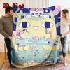 OMORI Theme 2D Flat Pattern Flannel Blanket High Quality All Seasons Warmth and Comfort Perfect for Christmas Gifts.PMT0914177