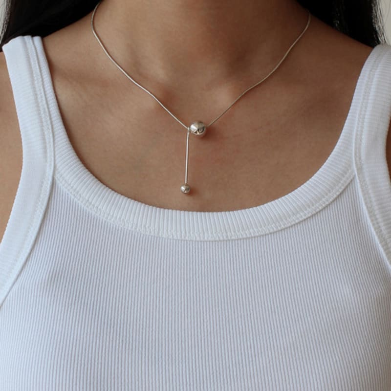 

NORMALLEE [Silver 925] Weight Ball Necklace Silver