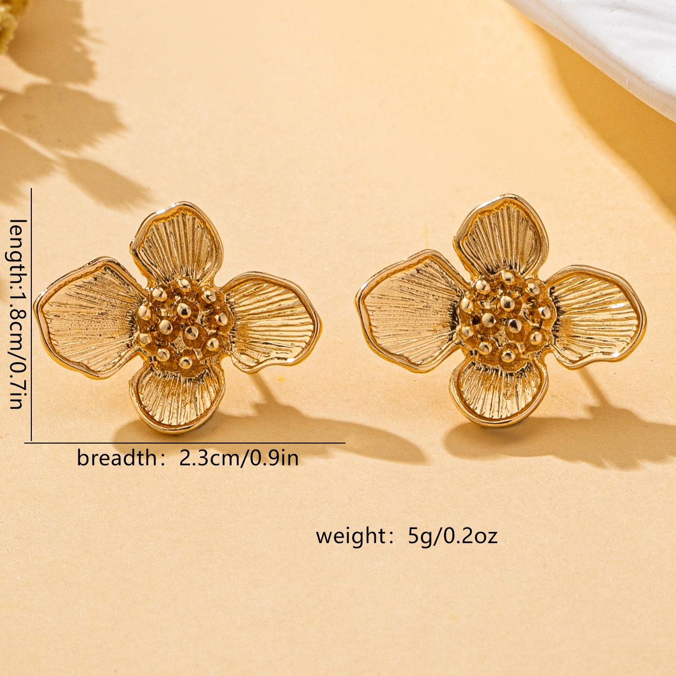 

Women s Fashion Earrings Bohemian Style Three-Dimensional Flower Earrings in Green, Purple, White, and Gold, Elegant and Simple Earrings Suitable