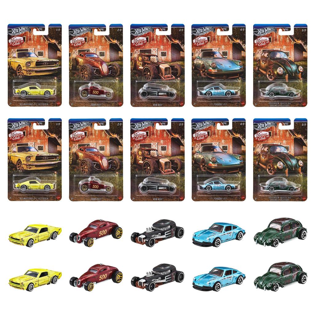 Hot Wheels Vintage Assortment Burn Fiennes Vehicle Toys Diecast Box of Ages - Cars, 10, 3+, Multi-color, HRT81-986H